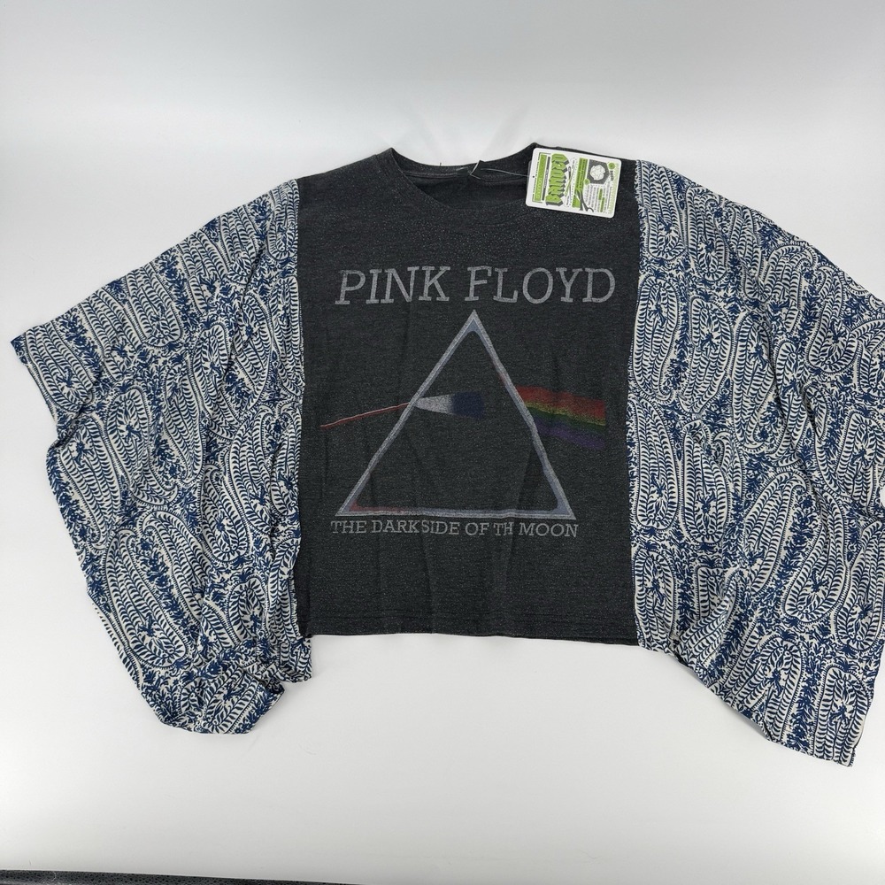 Pink‎ Floyd Band Tee Boho Cropped T Shirt Bell Sleeves One Of A Kind 80's Woman